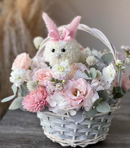 Корзина с цветами С днем защиты детей!